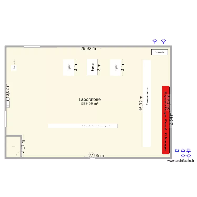 Laboratoire Perpignan. Plan de 