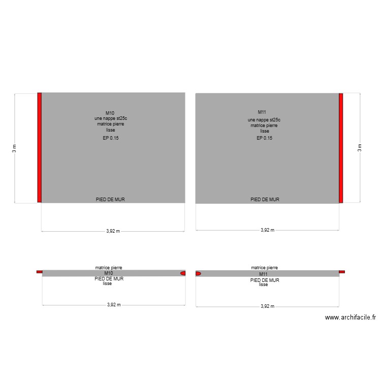mur. Plan de 0 pièce et 0 m2