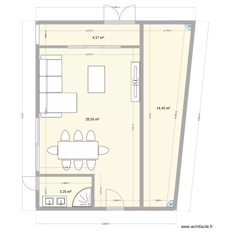 plan de maison frahani. Plan de 4  et 51 m²