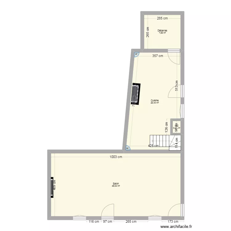 RDC MEUBLEE BRIANCON. Plan de 
