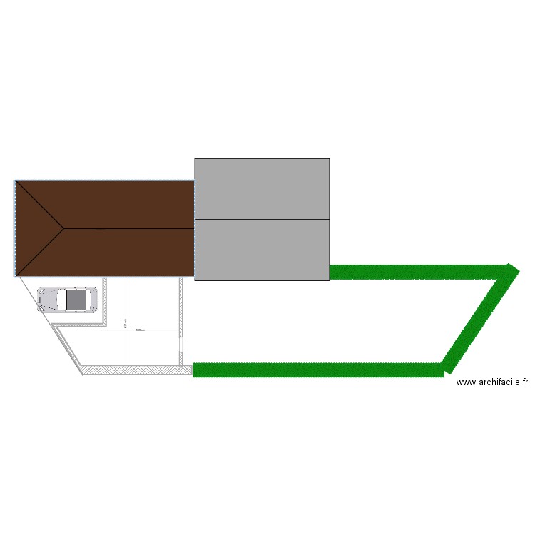 jardin. Plan de 1 pièce et 66 m2