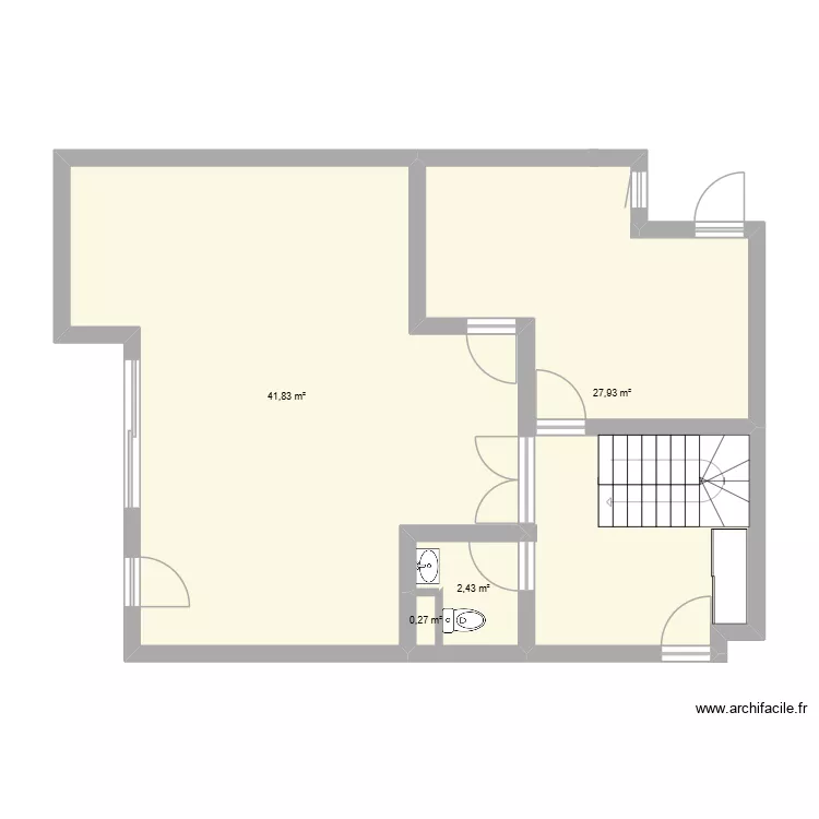 rdc sabine. Plan de 4  et 72 m²