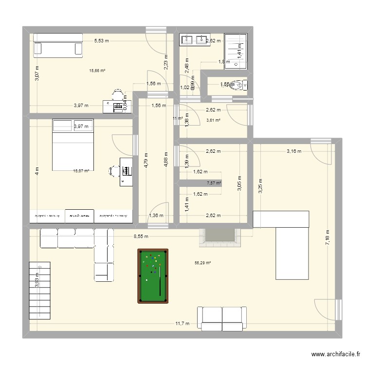 Maison Lescarran sdb 14 04. Plan de 7 pièces et 111 m2