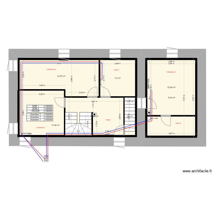 étage radiateurs. Plan de 0 pièce et 0 m2 étage radiateurs. Plan de 0 pièce et 0 m2
