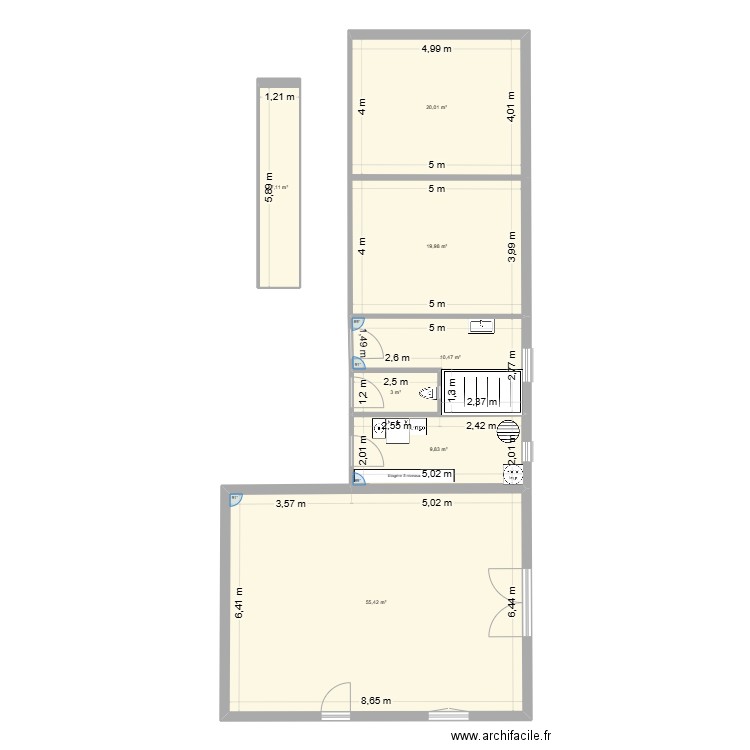 Projet_Nancette_1. Plan de 7 pièces et 126 m2