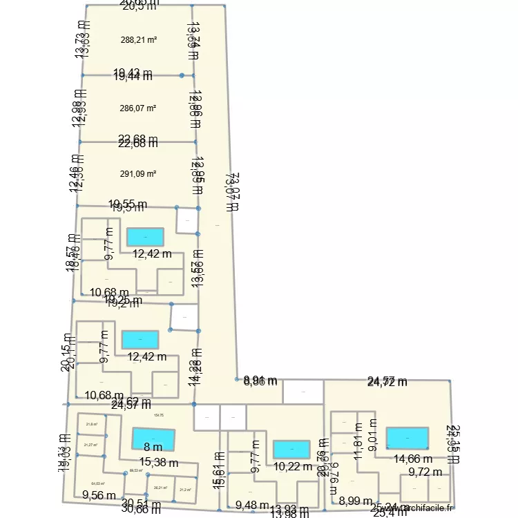 plan deriere vieux marche 2. Plan de 45  et 5282 m²