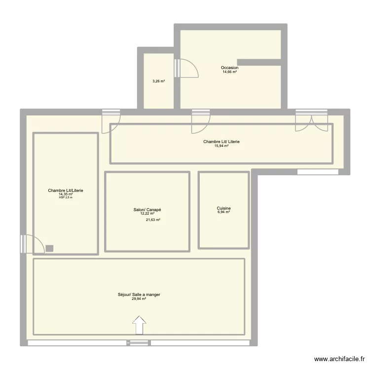 meubles badaud. Plan de 8 pièces et 202 m²