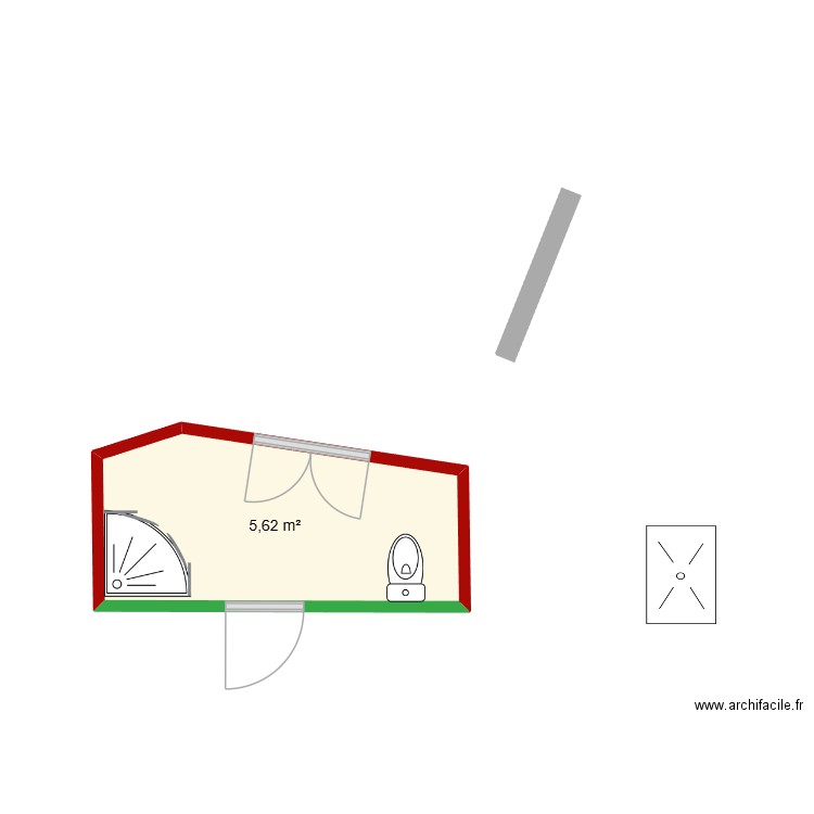 sdb fouras. Plan de 1 pièce et 6 m2