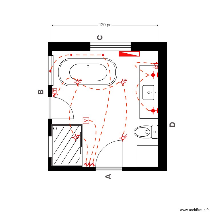 remi dufour electrique. Plan de 1 pièce et 10 m2