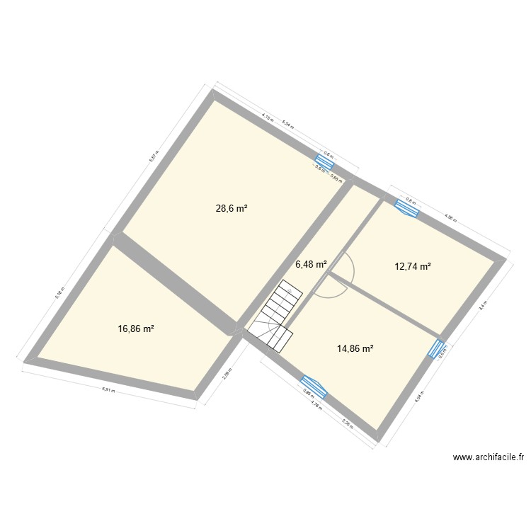 MAison beaumont. Plan de 9 pièces et 159 m2