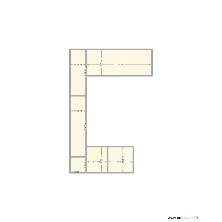 MEUBLE CUISINE. Plan de 6  et 2 m²