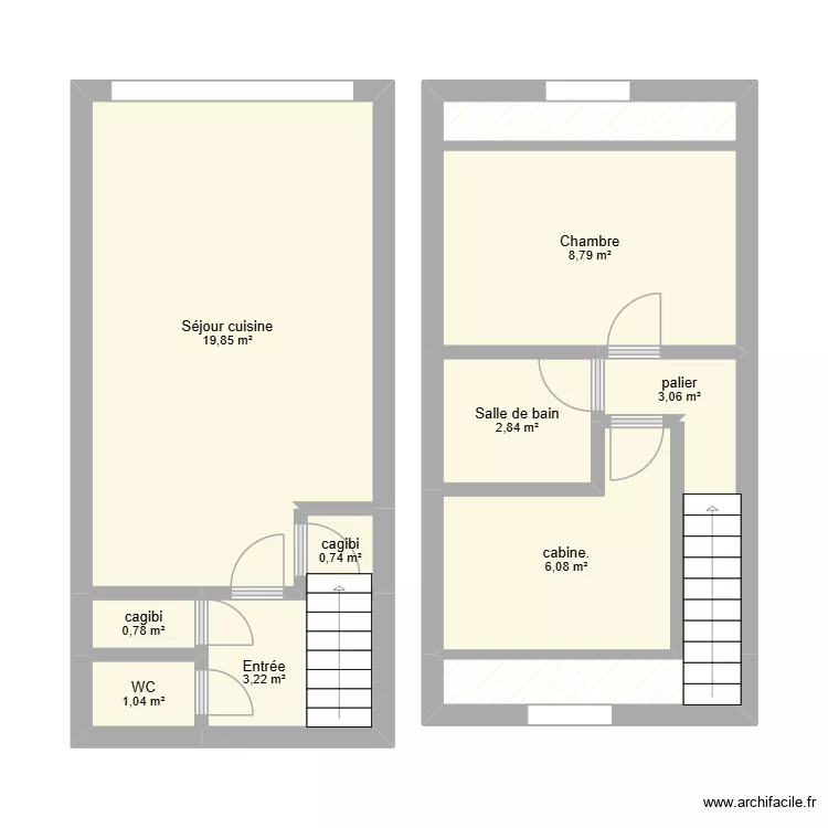 322 sci id hardelot. Plan de 11  et 50 m²