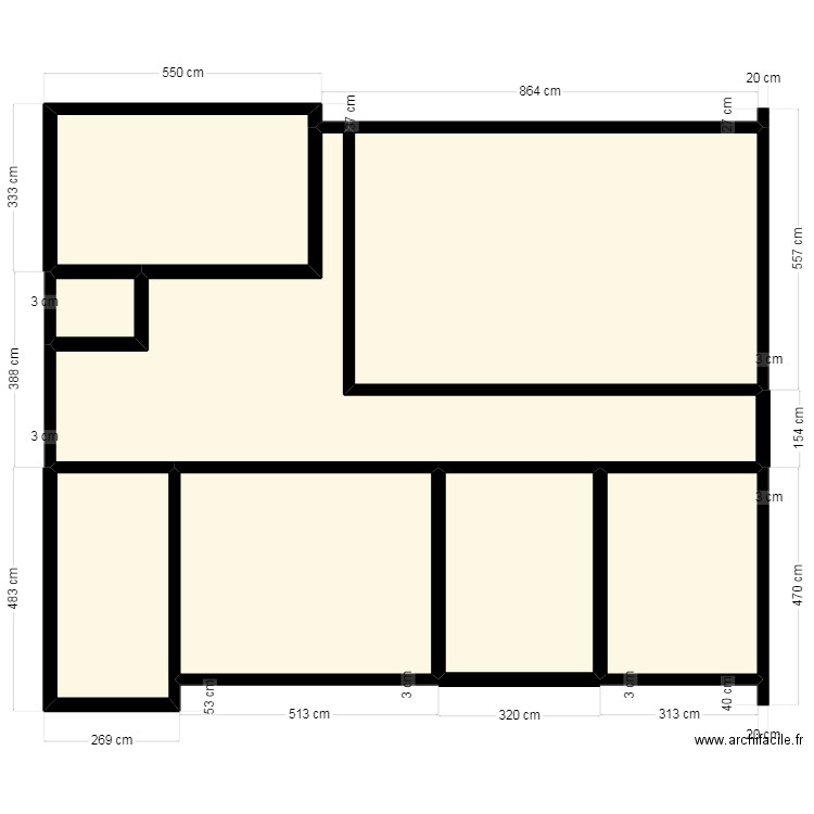 TESTE1. Plan de 8 pièces et 141 m2