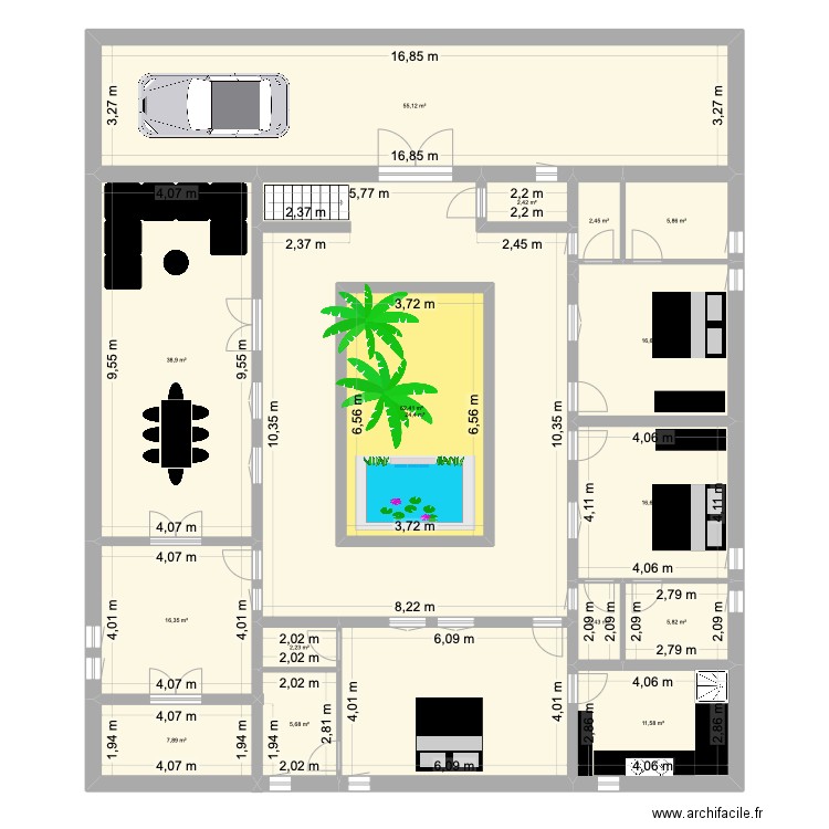 Amin V2. Plan de 17 pièces et 331 m2