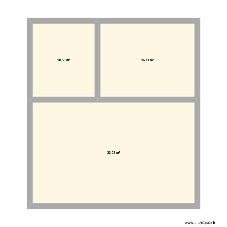 bis. Plan de 3 pièces et 65 m2