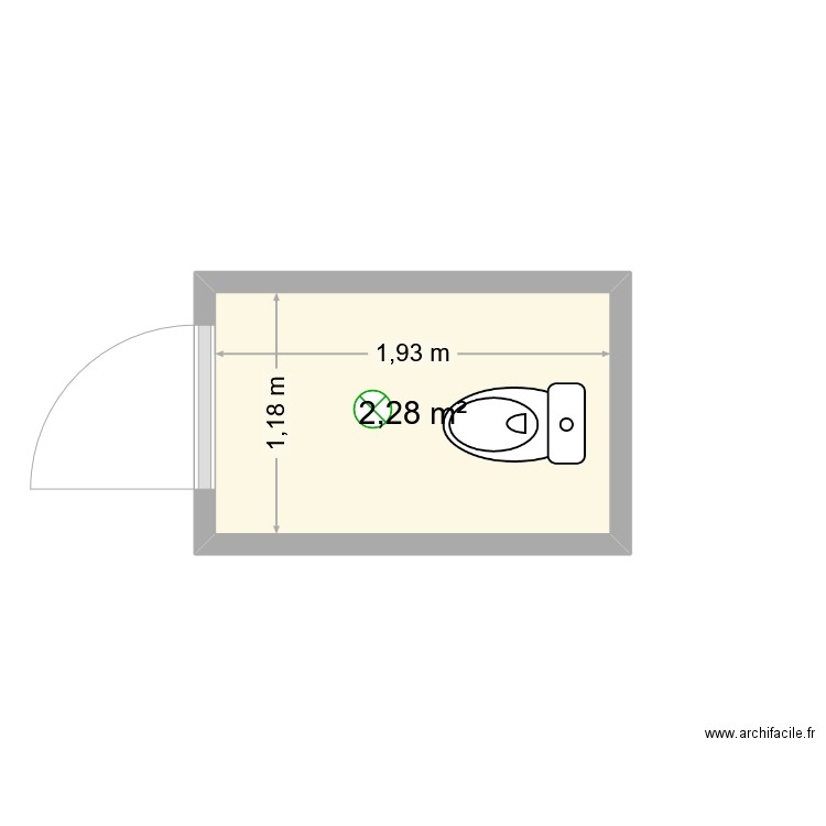 Essai1 appartement Créteil. Plan de 1 pièce et 2 m2