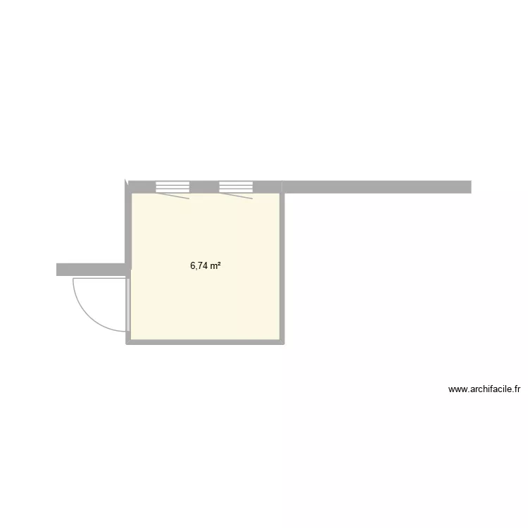 SAS LE LITTLE 04200 PEIPIN  WC PMR. Plan de 1 Pièce et 7 m²