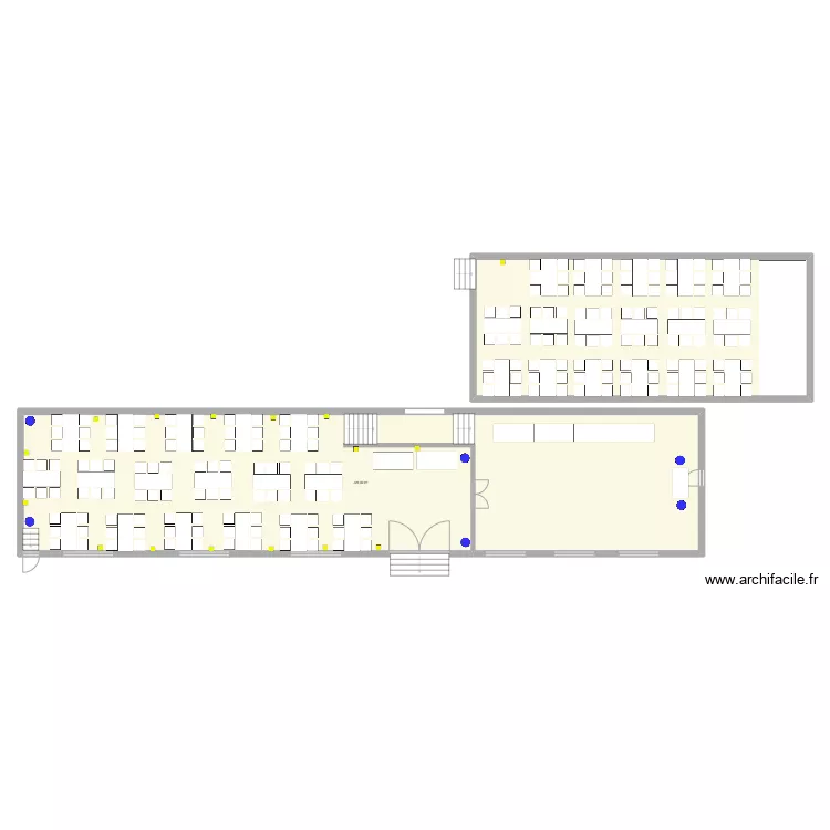 L'orangerie table rectangle. Plan de 