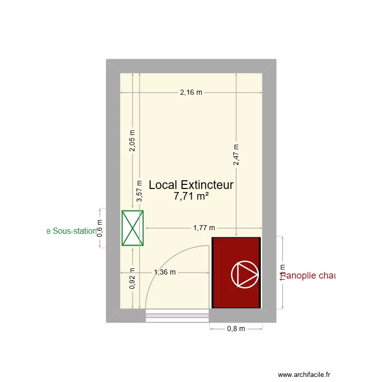 Local Maritain. Plan de 1 et 8 m² Local Maritain. Plan de 1 et 8 m²