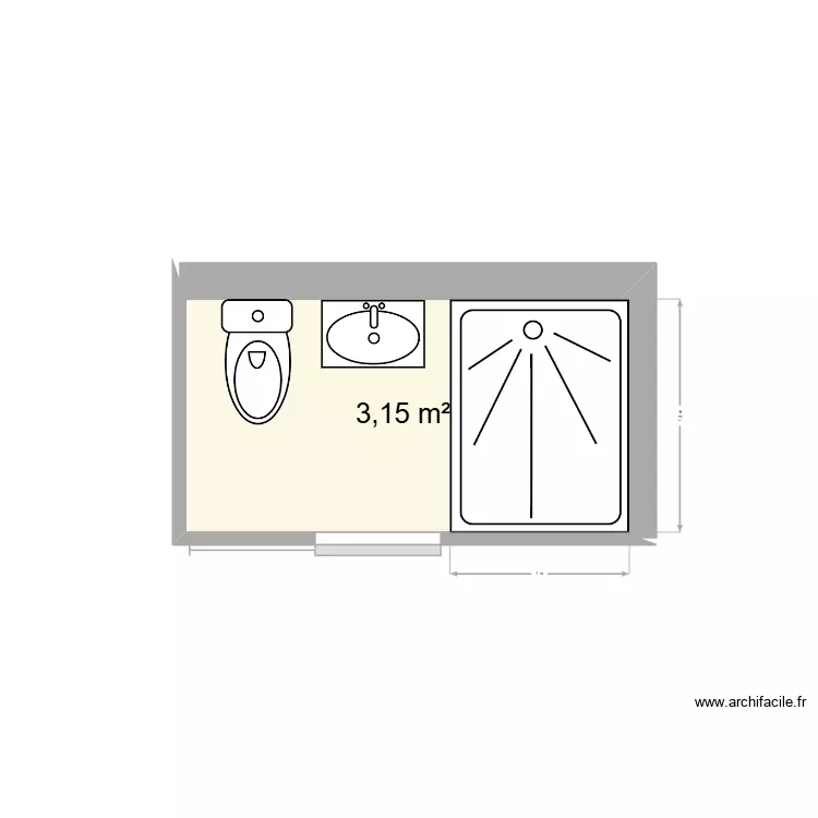 sunyer. Plan de 1  et 3 m²
