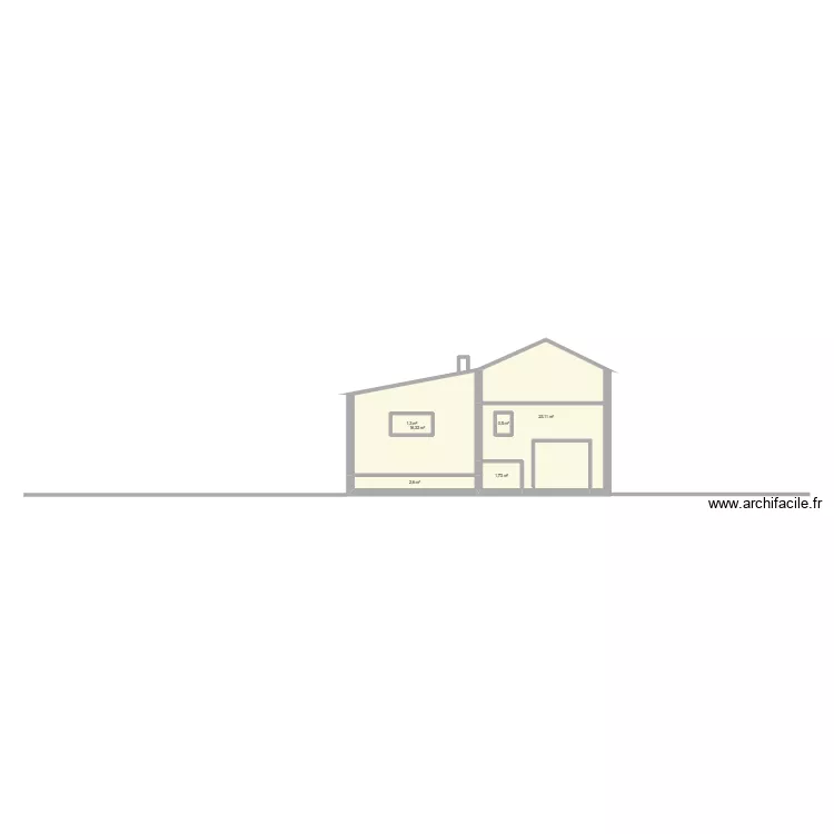 plan facade. Plan de 6 Pièces et 48 m²