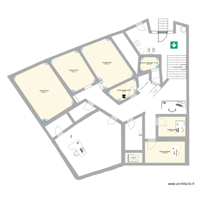 bureau. Plan de 0 pièce et 0 m2