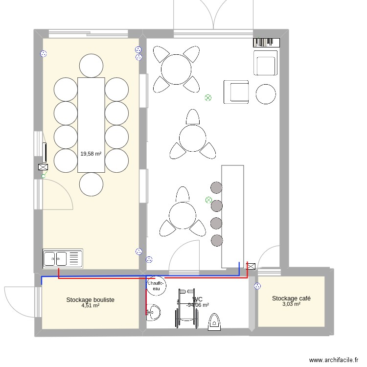 heureux3. Plan de 4 pièces et 32 m2