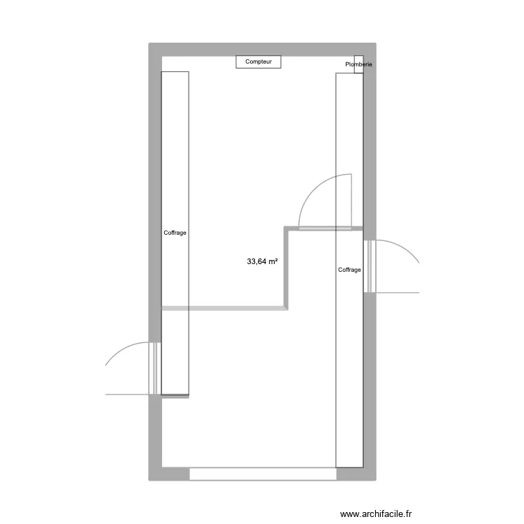 entr&eacute;e. Plan de 1  et 34 m²