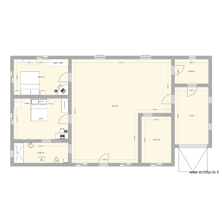 plan maison handicapé stef. Plan de 7 pièces et 130 m2