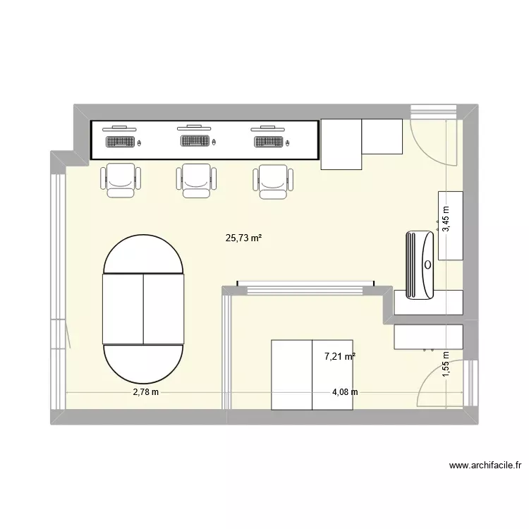 Plan bureau V0. Plan de 2 Pièces et 33 m² Plan bureau V0. Plan de 2 Pièces et 33 m²