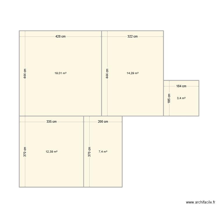 pesche. Plan de 5 pièces et 56 m2