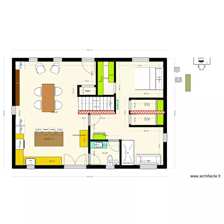 TOON - OPTION A.2. Plan de 7  et 77 m²