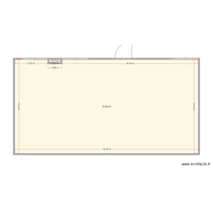 marsellus. Plan de 2 pièces et 88 m2