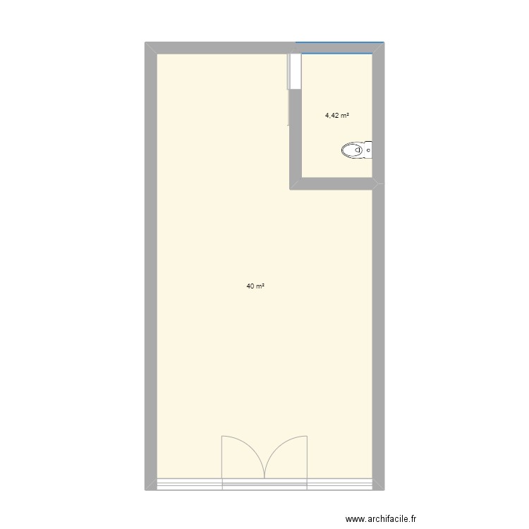 elysée 2. Plan de 2 pièces et 44 m2