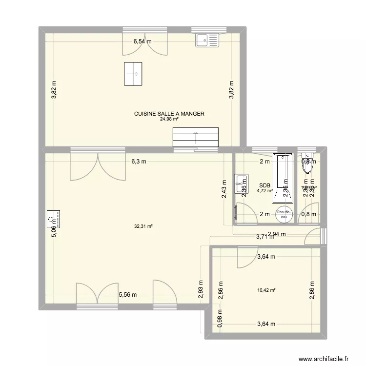 Plan actuel Corinne Proutière. Plan de 5 et 74 m² Plan actuel Corinne Proutière. Plan de 5 et 74 m²