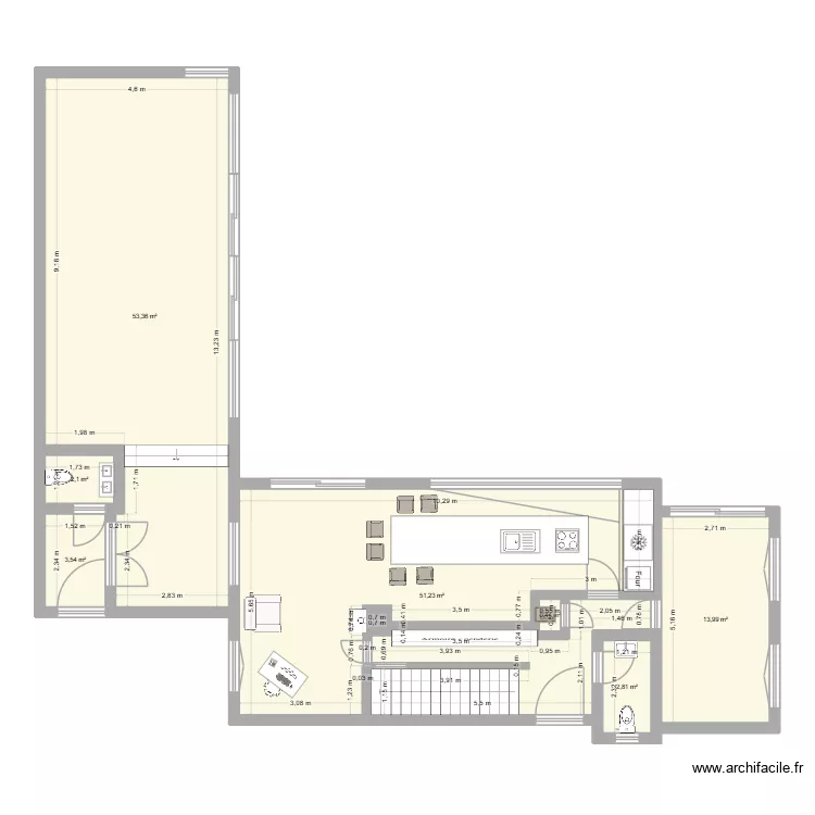 Bussière new travaux nu 005. Plan de 7 Pièces et 127 m² Bussière new travaux nu 005. Plan de 7 Pièces et 127 m²