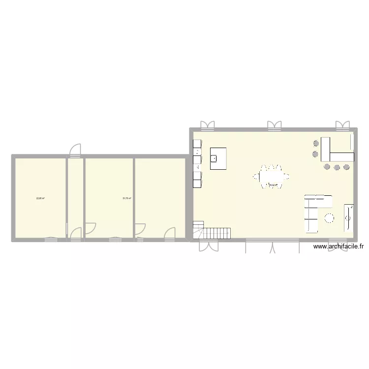 maison. Plan de 3  et 171 m²