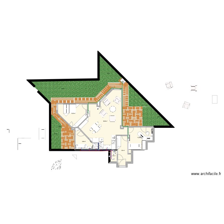 Renaudie précis v2 réseaux. Plan de 7 pièces et 77 m2