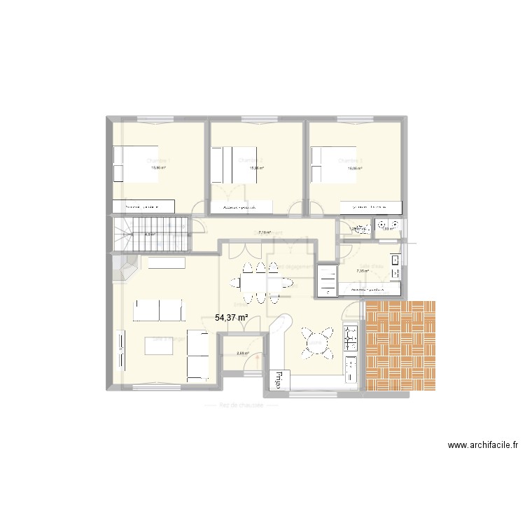 Plan Millet 2bis. Plan de 18 pièces et 262 m2