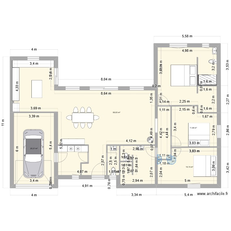 ormes. Plan de 5 pièces et 151 m2