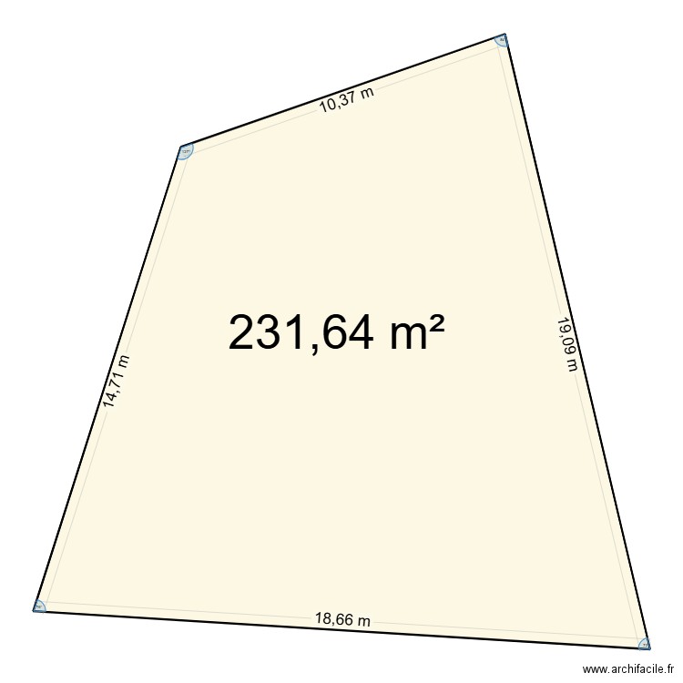 jardin. Plan de 1 pièce et 232 m2