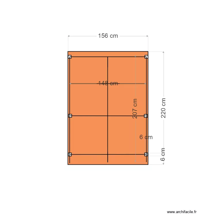ABRI CUISINE ETE - vue dessus. Plan de 
