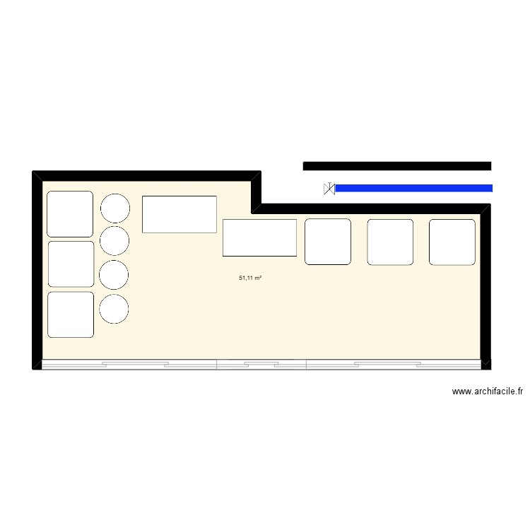 dechetterie. Plan de 1 pièce et 51 m2