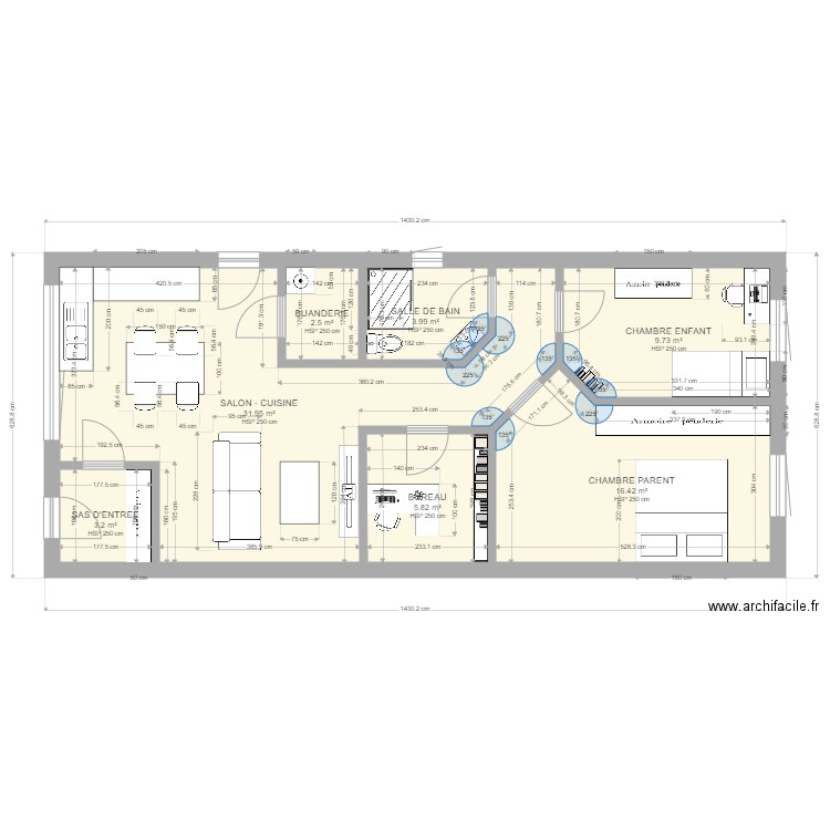 Projet Menuiserie rénovation tezel erdem 1. Plan de 7 pièces et 74 m2