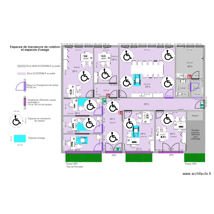 WIMOOV ÉVREUX APRES TRAVAUX espace de rotation et d'usage. Plan de 15 pièces et 171 m2