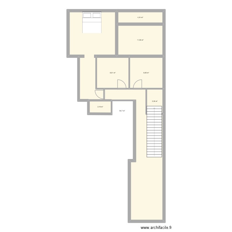 GDG. Plan de 7 pièces et 96 m2