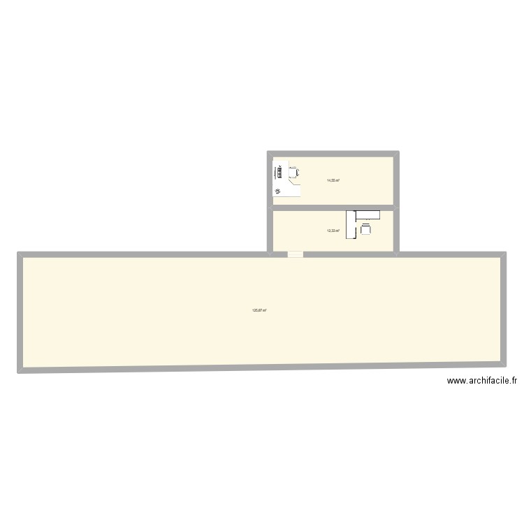 AGI. Plan de 3 pièces et 153 m2