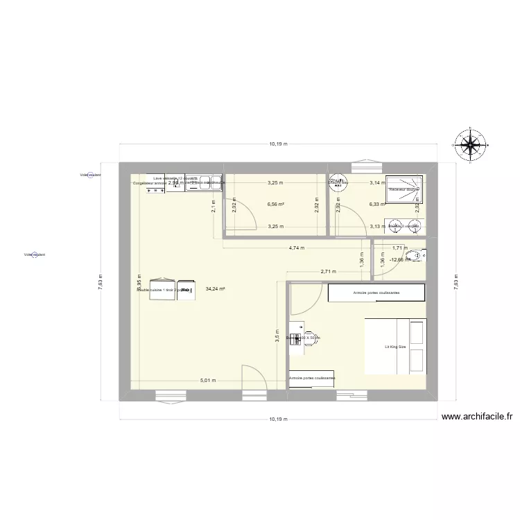 maison 1 chambre 70M2 bis. Plan de maison 1 chambre 70M2 bis. Plan de