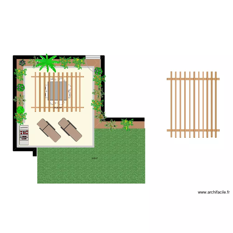 Coin Repas Extérieur. Plan de Coin Repas Extérieur. Plan de