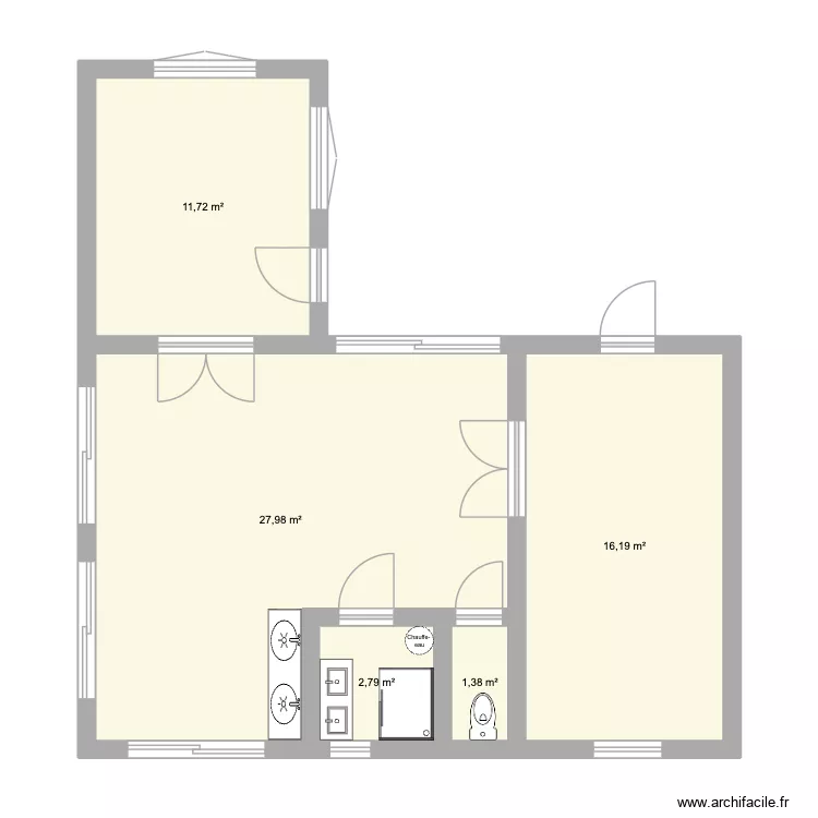 Extension 1. Plan de 5  et 60 m²